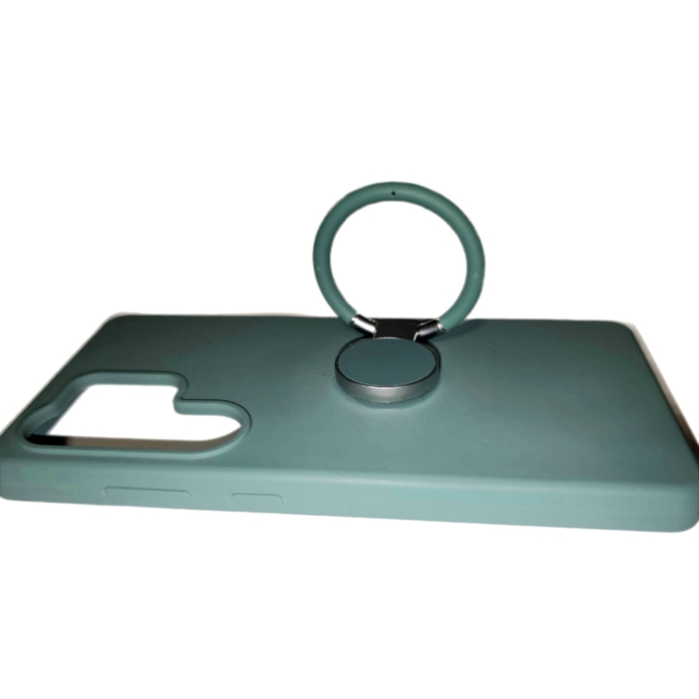 Liquid Silicone S25 Ultra Case with 360° Swivel Ring & Privacy Screen Shield - Picture 3 of 6